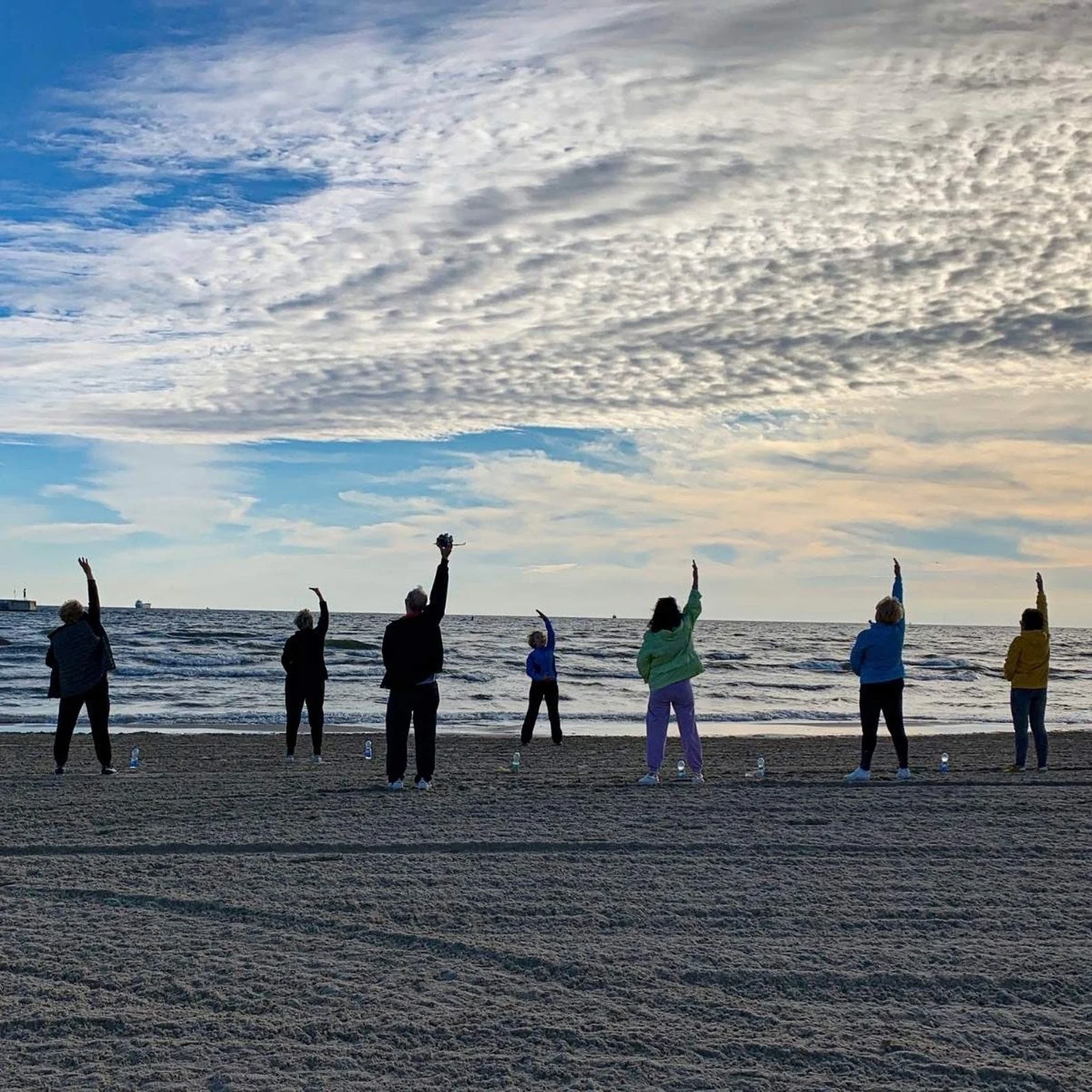 Movement on the beach and open space by the Baltic Sea.