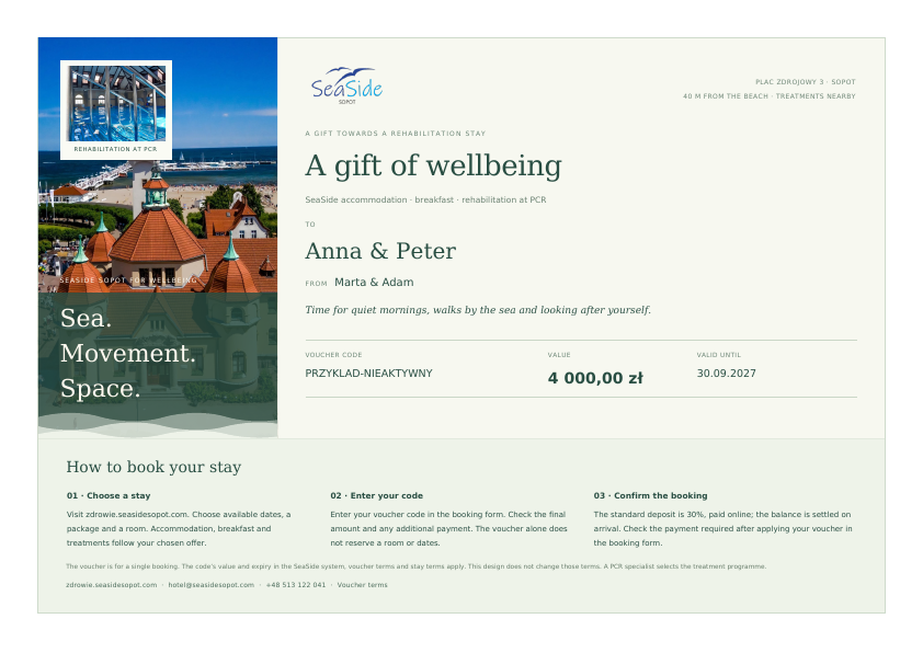 Sea and renewal - sample voucher