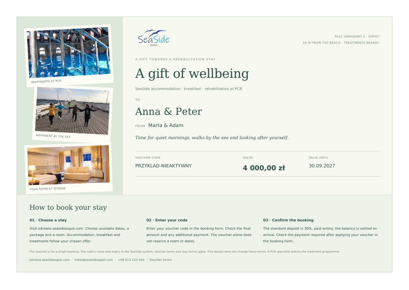 Wellbeing in Sopot - sample voucher